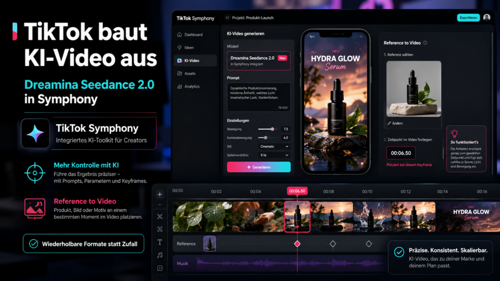 Direkt relevant für KI-Video-Workflows, wiedererkennbare Motive, Produktinszenierung und Creator-Produktionen für Short-Form-Plattformen.